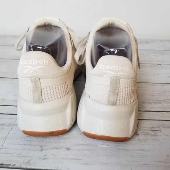 Reebok Knit Cream Colored Athletic Sneakers - Picture 9 of 11